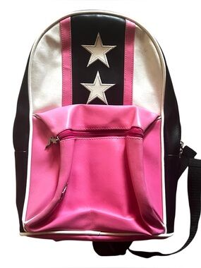 Silver Star Pink, White, and Black Backpack